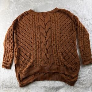Express Chunky Knit Sweater Women's Size Small Burnt Orange Cozy Comfy Fall